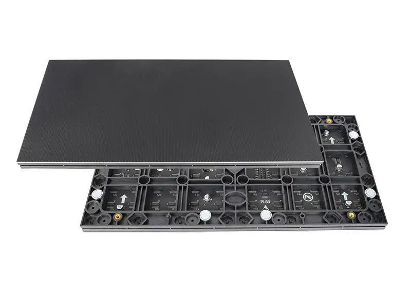 LED rental cabinet module, front and rear