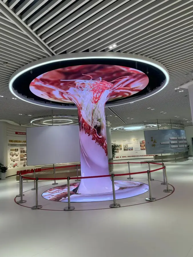 Trumpet tree shaped LED display installation