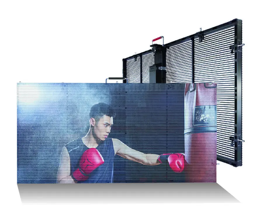 JoinOpto LED transparent screen, glass-mounted
